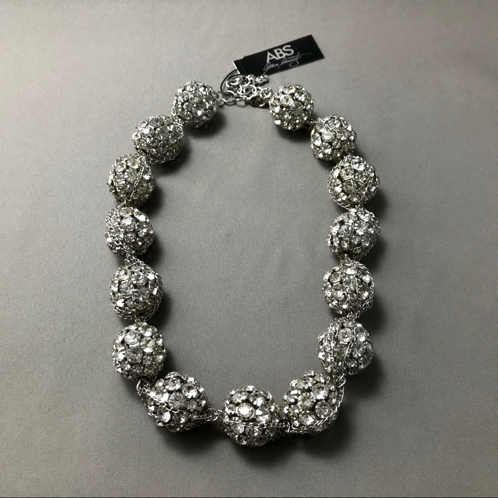 Allen Schwartz Necklace Glass/Chain Balls Necklace